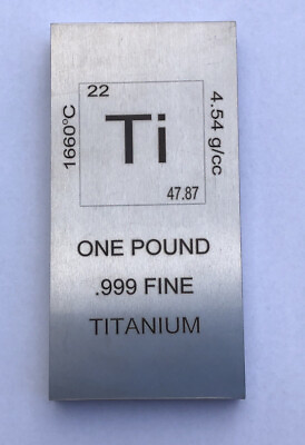 #ad 1 One Pound Titanium Bullion Bar $55.21