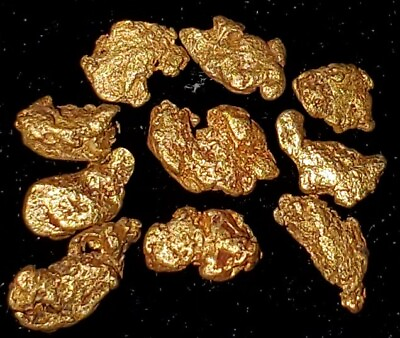 #ad 10 Natural GOLD NUGGETS California Gold in FREE Display Placer Gold Miner Direct $40.00
