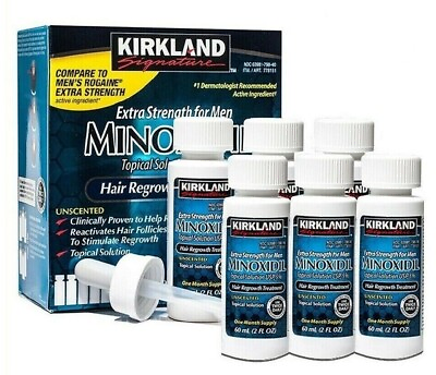 #ad KIRKLAND MINOXIDIL 5% HAIR REGROWTH TREATMENT FOR MEN 6 MONTHS SUPPLAY $62.00