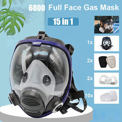 #ad Facepiece Reusable Respirator 15 in 1 Full Face Gas Mask For Painting Spraying $28.99