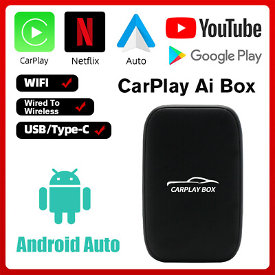 #ad Wireless Carplay AI box Android Auto Adapter Converter w Netflix YouTube WIFI US $48.58