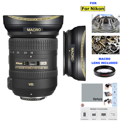 #ad HD FISHEYE MACRO Lens for Nikon AF S DX NIKKOR 18 200mm f 3.5 5.6G ED VR II Lens $90.99