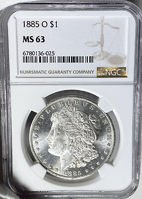 #ad BU 1885 O Morgan Silver Dollar NGC MS63 Looks Fully PL See Video SAFM $174.13
