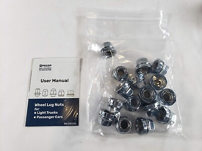 #ad PSGSP Chrome M14x2.0 Wheel Lug Nuts Two Piece Flanged Flat Face OEM Style 16pcs $66.14