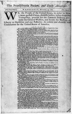 #ad Photo:US ConstitutionFirst PrintingDaily Advertiser1787 $9.99