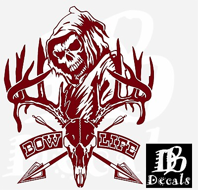 #ad Deer Bow Life Hunting Buck Reaper Car Truck Window Laptop Vinyl Decal Sticker $21.50