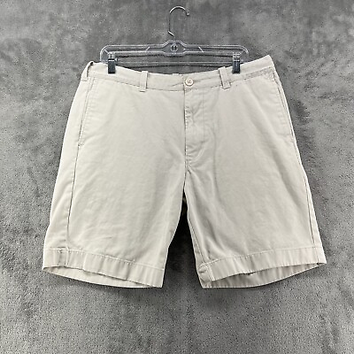 #ad J Crew Shorts Mens 35 White Chino Flat Front Pockets Preppy Designer READ $14.86