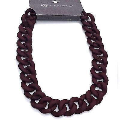 #ad Rare Vintage DAISY FUENTES Resin Chain Link Necklace in Espresso Brown $29.95