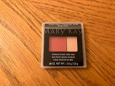 #ad Mary Kay Mineral Cheek Color Duo Spiced Poppy .08 OZ 2014 Discontinued $2.99