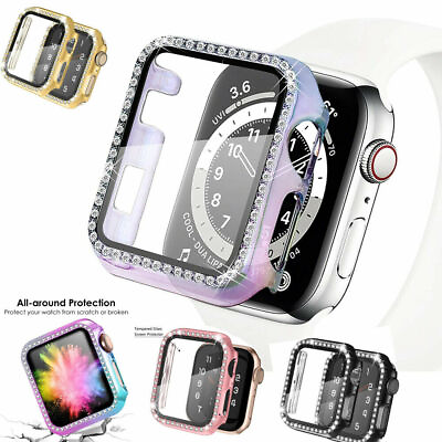 #ad Bling Crystal Screen Cover Protector Case For Apple Watch Series SE 9 8 7 6 5 43 $7.99