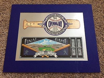 #ad COLORADO ROCKIES 1994 OPENING DAY amp; FINAL GAME SEASON TICKET HOLDER MATTED PRINT $24.95