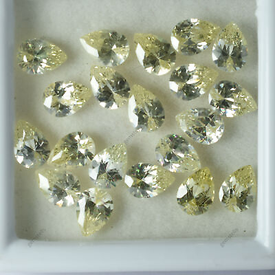 #ad 12 Pcs NATURAL Yellow Ceylon SAPPHIRE Pear 6x5 mm Loose Gemstone CERTIFIED Lot $13.09