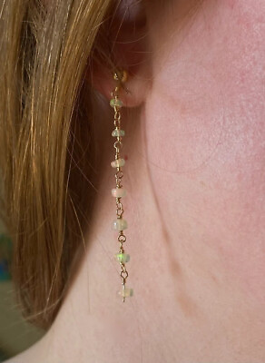 #ad Opal Earrings Ethiopian Multi Fire Opal Hoop 925 Sterling Silver Earrings Gift $46.83