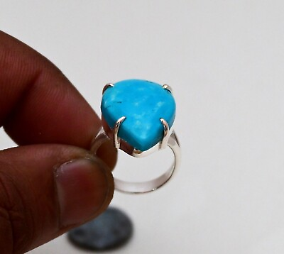 #ad Blue Turquoise Gemstone 925 Sterling Silver Handmade Jewelry Adjustable Ring#x27;#x27; $12.99