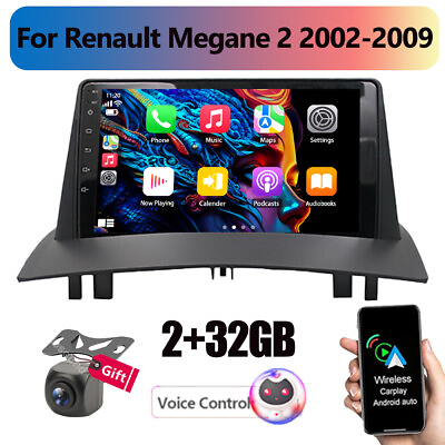 #ad 9quot; 232G For Renault Megane 2 2002 2009 Android 13 Car Stereo Radio GPS Carplay $209.59