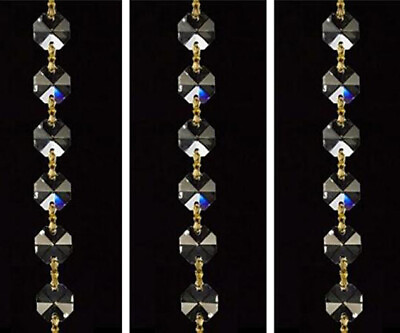 #ad 71quot; Crystal Chandelier Glass12MM Bead Wedding Garland Brass Bowtie Chain Supply $14.15