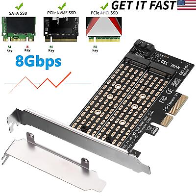 #ad Adapter Card For M.2 NGFF to Desktop PCIe x4 x8 x16 NVMe SATA SSD PCI Express $9.39
