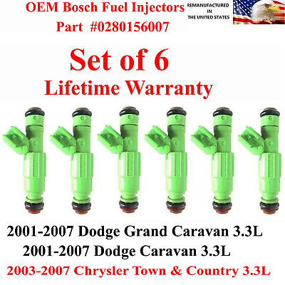 #ad Genuine 6X Bosch Fuel Injector 2003 2007 Dodge Grand Caravan 3.3L 0280156007 $79.00