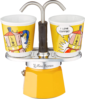 #ad Mini Express Lichtenstein: Moka Set Includes Coffee Maker 2 Cup 2.8 Oz 2 S $62.99