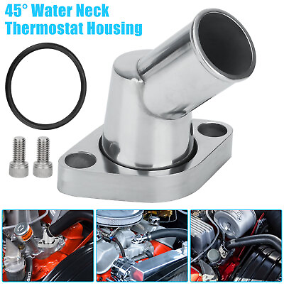 #ad 45° Swivel Water Neck Thermostat Housing For SBC BBC CHEVY 327 350 396 454 302 $17.98