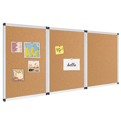 #ad #ad VIZ PRO 3 Pack Cork Board 24 X 18 Bulletin Board Aluminium Frame Message Board $54.05