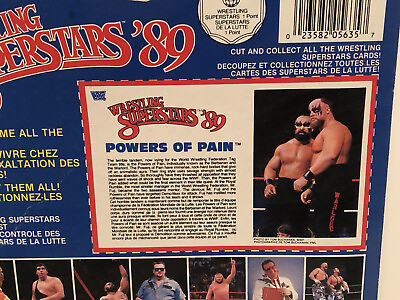 #ad WWE Powers Of Pain WWF LJN Bio Black Card Back Wrestling Used Warlord Full Back $150.00