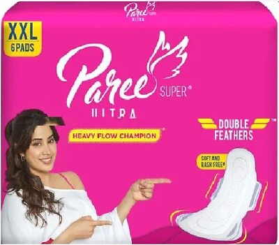#ad Paree Ultra Soft Feel Double Feathers Women Sanitary Pads Trifold XXL 18 Pads $16.01