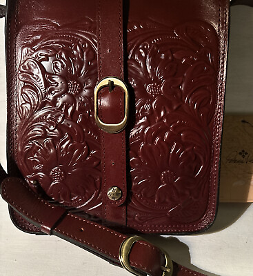 #ad Patricia Nash Brown leather crossbody bag Intricate tooled Adjustable strap NWT $59.99