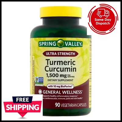 #ad Spring Valley Ultra Strength Turmeric Curcumin Dietary Supplement 1500 Mg 90 $15.99
