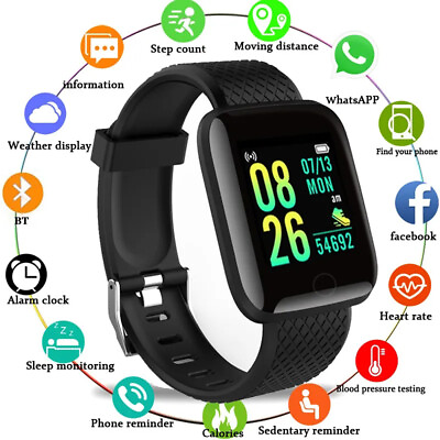 #ad Smart Watch Band Bracelet Wristband Fitness Tracker Heart Rate Sports Monitoring $9.39