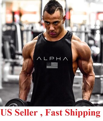 #ad Gym Stringer Men#x27;s Tank Top for Bodybuilding Fitness Stringer Sports alpha $9.95