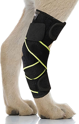#ad Dog Canine Rear Leg Hock Joint Brace for Medium and Large Dog Compres $45.99