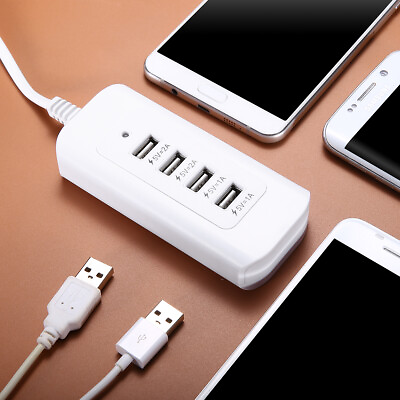 4 Multi Port Power USB Hub Wall Charger Fast Charging Station Desktop Cellphone $9.19