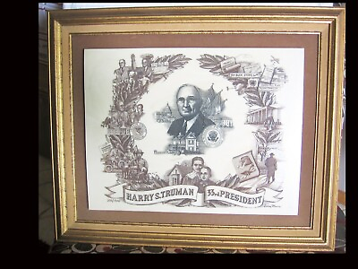 #ad Harry S Truman Picture Ararat Masonic Artist Sidney Moore No.6 Public Offering $600.00
