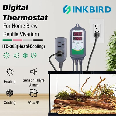 #ad #ad Inkbird ITC 308 Thermostat Programmable Homebrewing Temperature Controller Heat $25.88
