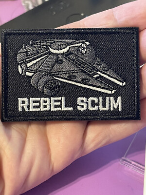 #ad 2 X 3quot; Star Wars Patch REBEL SCUM Millennium Falcon Embroidered Hook Loop $5.99