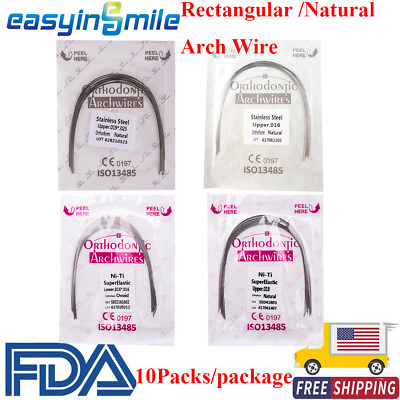 #ad Dental Orthodontic Archwire Teeth Wires Natural Rectangular Niti Stainless 10PK $28.87