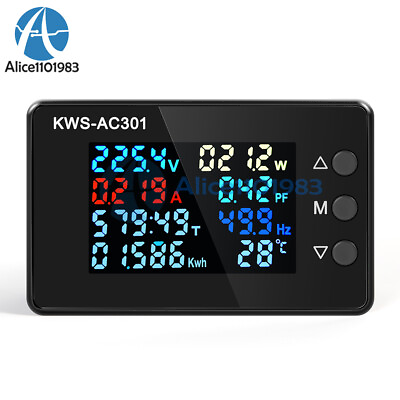 #ad KWS AC301 Wattmeter Power Meter Voltmeter Electricity Power Tester 20A 100A $13.93