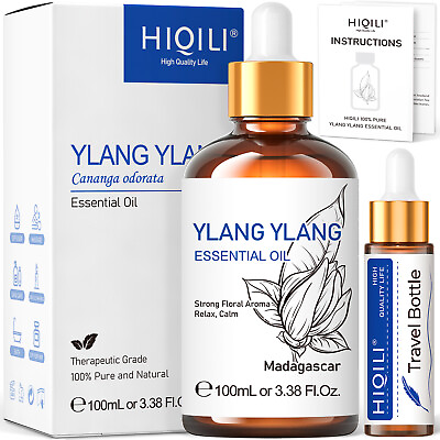 #ad HIQILI 100ml Ylang Ylang Essential Oil 100% Pure Natural Diffuser Skin Body SPA $10.74