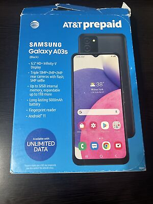 #ad #ad Samsung Galaxy A03s 32GB Black ATamp;T Prepaid Smartphone $80.00