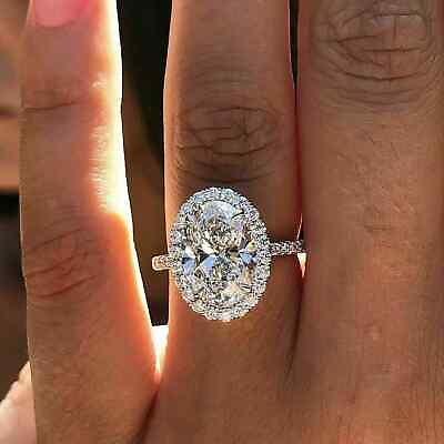 #ad Certified 6 Ct Oval Cut Off White Solitaire Diamond Ring In 925 Sterling Silver $149.00