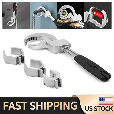 #ad Universal Multifunctional Adjustable Open End Wrench Bathroom Faucet Repair Tool $19.99