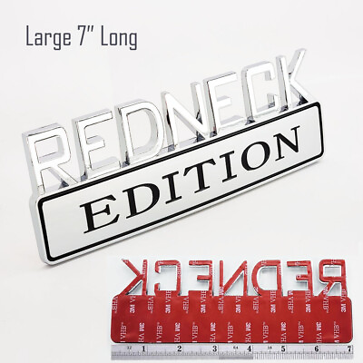#ad REDNECK EDITION Truck Emblem Logo Decal Sign RED NECK CHROME HIGH QUALITY Letter $9.99
