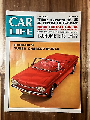 #ad APRIL 1962 CAR LIFE vintage car magazine TURBO CHARGED MONZA $10.80