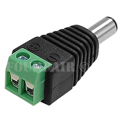 DC Power Plug Male 2.1mm x 5.5mm to Screw Terminal CCTV Camera Connector Adapter $3.99