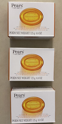 #ad Lot 3 Soap Bars Pears Transparent Pure amp; Gentle With Plant Oil Soap 4.4 oz.Each $12.99