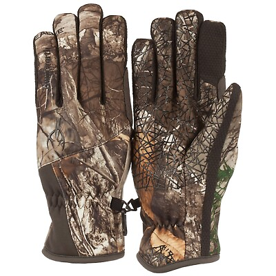 #ad Hunting Gloves Men#x27;s Mid Weight L XL Camo Realtree quot;EDGEquot; Huntworth® GUNNER $17.95
