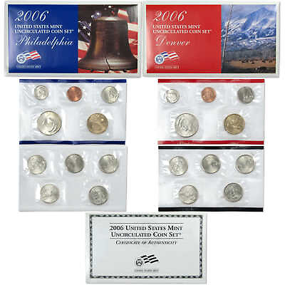 #ad 2006 Uncirculated Coin Set U.S Mint Government Packaging OGP COA $12.50