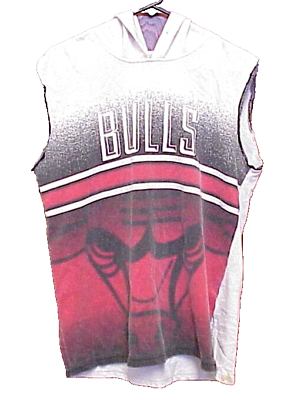 #ad VINTAGE CHICAGO BULLS NBA BASKETBALL SLEEVELESS HOODIE SWEATSHIRT SHIRT MEDIUM $18.99