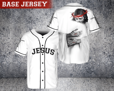 #ad Jesus Hug 3D Baseball Jersey Shirt Size S 5XL $23.99